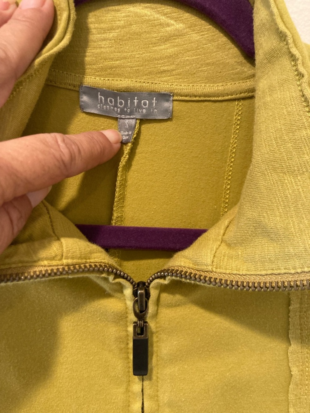 Habitat Woman's Light Olive Zip-Front Jacket - Picture 3 of 8